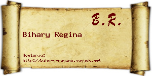 Bihary Regina névjegykártya